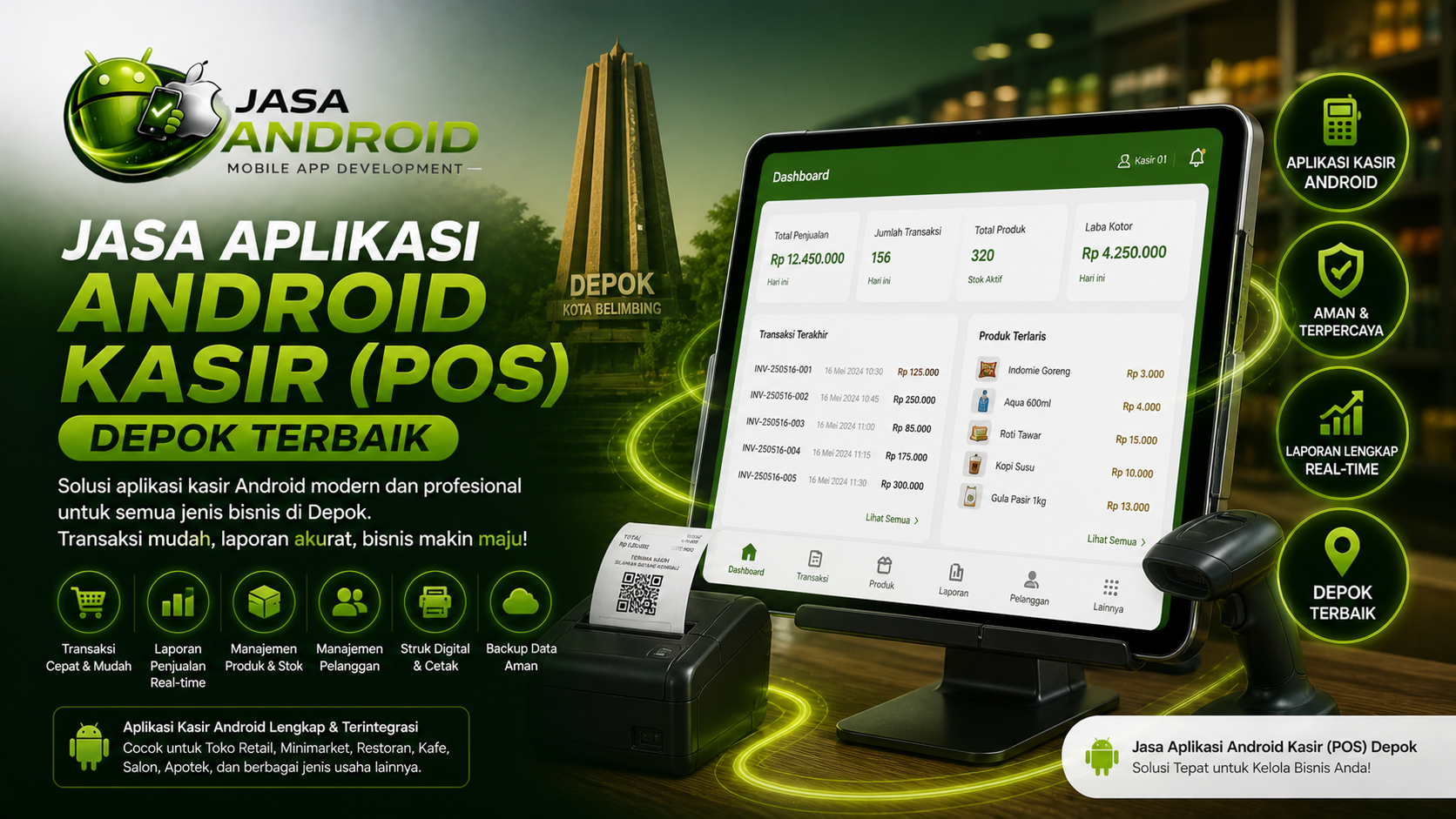 Jasa Aplikasi Android Kasir (POS) Depok Terbaik: Solusi Modern untuk Manajemen Bisnis Anda